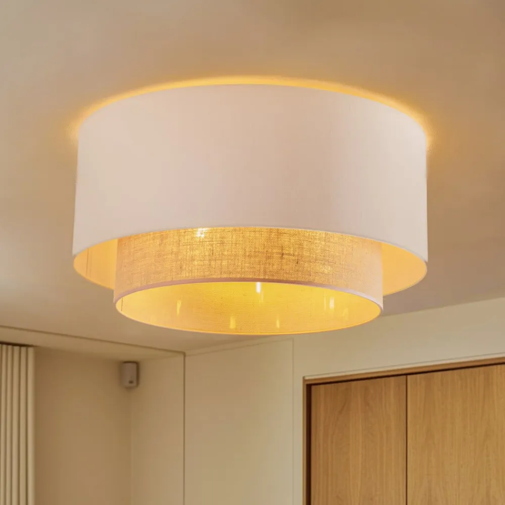 Duolla Loftlampe Boho, Ø 60 cm, ecru/jute