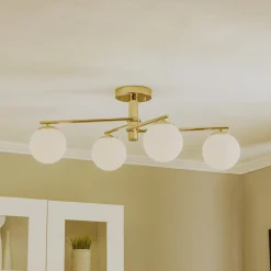 Lucea Loftlampe Bumerang, guld, 4 lyskilder