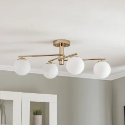 Lucea Loftlampe Bumerang, guld, 4 lyskilder