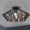 EGLO Loftlampe Carlton, Ø 47 cm, sort/kobber