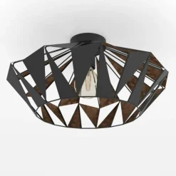 EGLO Loftlampe Carlton, Ø 47 cm, sort/kobber