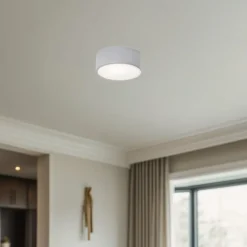 TEMAR LIGHTING Loftlamper|Loftlamper>Loftlampe Cleo, Ø 20 cm, IP54, grå, metal, E27