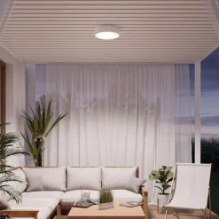 TEMAR LIGHTING Loftlampe Cleo, Ø 50 cm, IP54, hvid, metal, E27