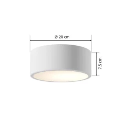 TEMAR LIGHTING Loftlampe Cleo, Ø 20 cm, IP20, hvid, metal, E27