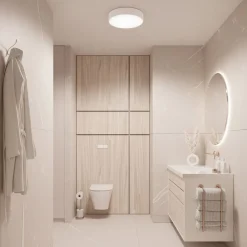 Loftlampe Cleo 300, hvid, sensor, IP54, Ø 30 cm, metal^TEMAR LIGHTING Clearance