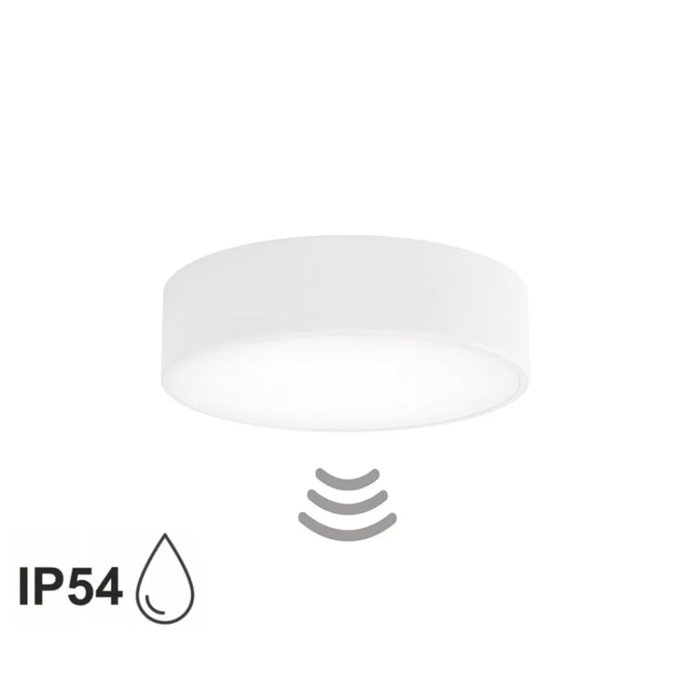 Loftlampe Cleo 300, hvid, sensor, IP54, Ø 30 cm, metal^TEMAR LIGHTING Clearance