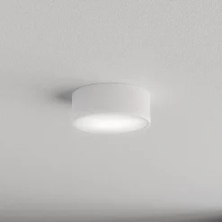 TEMAR LIGHTING Loftlampe Cleo 200, hvid, sensor, IP54, Ø 20 cm, metal