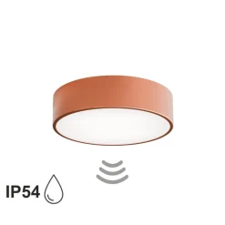 TEMAR LIGHTING Loftlampe Cleo 300, kobber, sensor, IP54, Ø 30 cm, metal