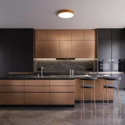 TEMAR LIGHTING Loftlampe Cleo 500, kobber, sensor, IP54, Ø 50 cm, metal