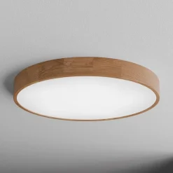 Loftlampe Cleo DR800, egetræ, Ø 80 cm, 6 lyskilder, E27^TEMAR LIGHTING