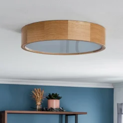 Loftlampe Cleo DR375, IP54, Ø 37,5 cm, egetræ, E27^TEMAR LIGHTING Sale