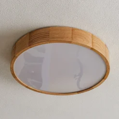 TEMAR LIGHTING Gang|Loftlamper>Loftlampe Cleo DR475, IP54, Ø 47,5 cm, egetræ, E27