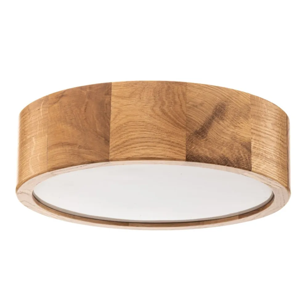 TEMAR LIGHTING Loftlampe Cleo DR275, IP54, Ø 27,5 cm, egetræ, E27