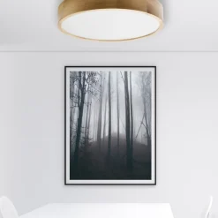 TEMAR LIGHTING Loftlampe Cleo DR475, IP20, sensor, Ø 48 cm, egetræ