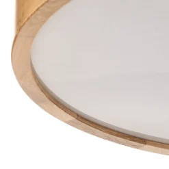 TEMAR LIGHTING Loftlampe Cleo DR475, IP20, sensor, Ø 48 cm, egetræ