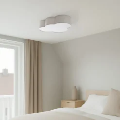 Børn TK Lighting Loftlampe Cloud, beige, 63 cm lang, tekstil, sky, E27