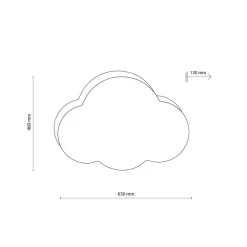 Børn TK Lighting Loftlampe Cloud, beige, 63 cm lang, tekstil, sky, E27