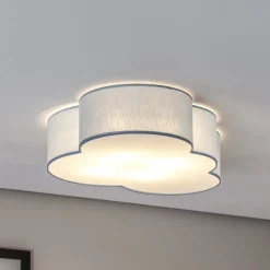 Børn TK Lighting Loftlampe Cloud, blå, 63 cm lang, tekstil, sky, E27