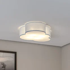 Børn TK Lighting Loftlampe Cloud, blå, 63 cm lang, tekstil, sky, E27