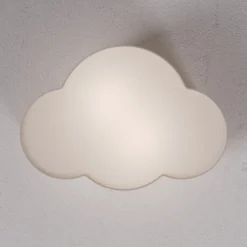 Børn TK Lighting Loftlampe Cloud i tekstil, længde 41 cm, grå