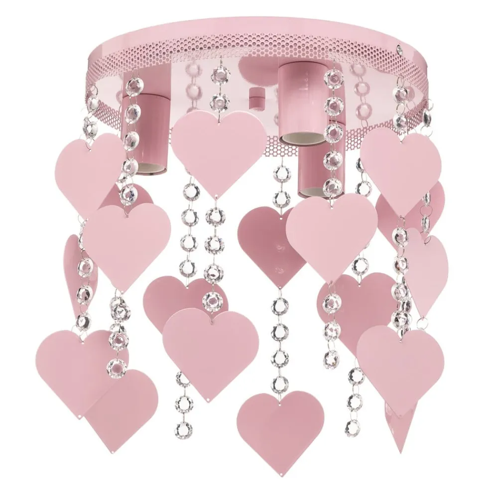 Børn Eko-Light Loftlampe Corazon i pink med hjerter