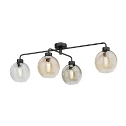 TK Lighting Loftlampe Cubus med 4 lyskilder klar/rav/grå