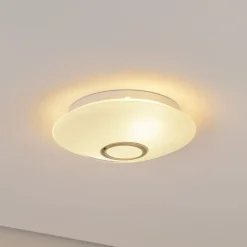 Argon Loftlampe Cyril i glas, hvid-messing