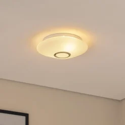 Argon Loftlampe Cyril i glas, hvid-messing