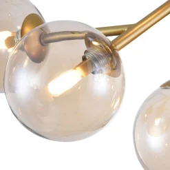 Maytoni Loftlampe Dallas med 12 glaskugler, guld