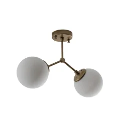 Opviq Loftlampe Damar, guld, glas, 2 lyskilder, længde 44 cm, E27