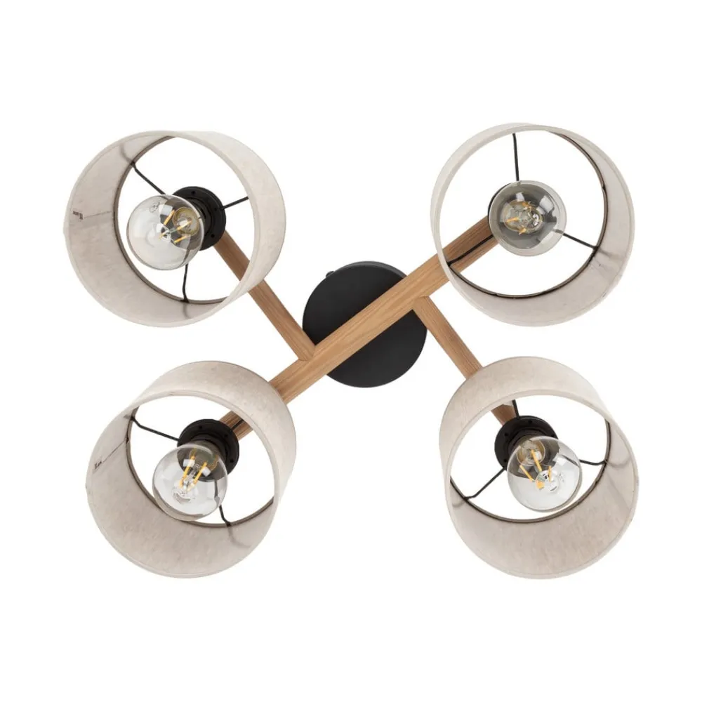 TK Lighting Loftlamper>Loftlampe Deva, 4 lyskilder, tekstil