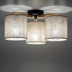 Loftlampe Deva, tekstil, 3 lyskilder^TK Lighting Clearance