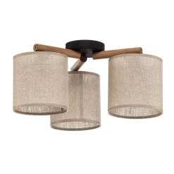 Loftlampe Deva, tekstil, 3 lyskilder^TK Lighting Clearance