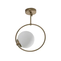 Loftlampe Dolunay, Ø 26 cm, guldfarvet, glas, E27^Opviq Discount