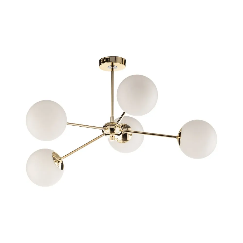 Euluna Loftlamper|Loftlamper>Loftlampe Dori, 5 lyskilder, guld