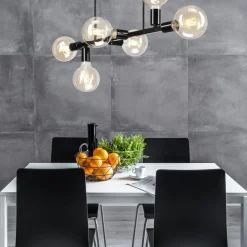 Lamkur Loftlampe Eliza, 6 lyskilder, sort