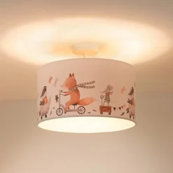 Børn Duolla Loftlampe Ferdi Kids, tekstil, hvid, farvet