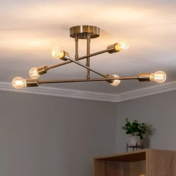 Opviq Loftlamper|Loftlamper>Loftlampe Flower 176, 6 lyskilder, guld antik