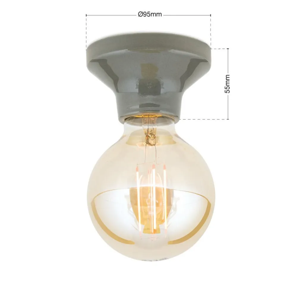 ORION Loftlampe Frost, grå, keramik, E27