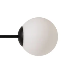 Loftlampe Glassy, 6 lyskilder, sort/opal^Euluna Hot