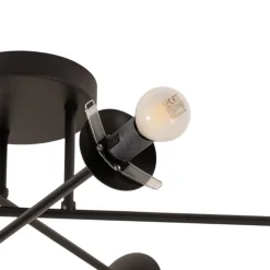 Loftlampe Glassy, 6 lyskilder, sort/opal^Euluna Hot