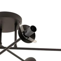 Loftlampe Glassy, 6 lyskilder, sort/opal^Euluna Hot