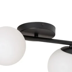 Loftlampe Glassy, 4 lyskilder, lineær, sort/opal^Euluna New