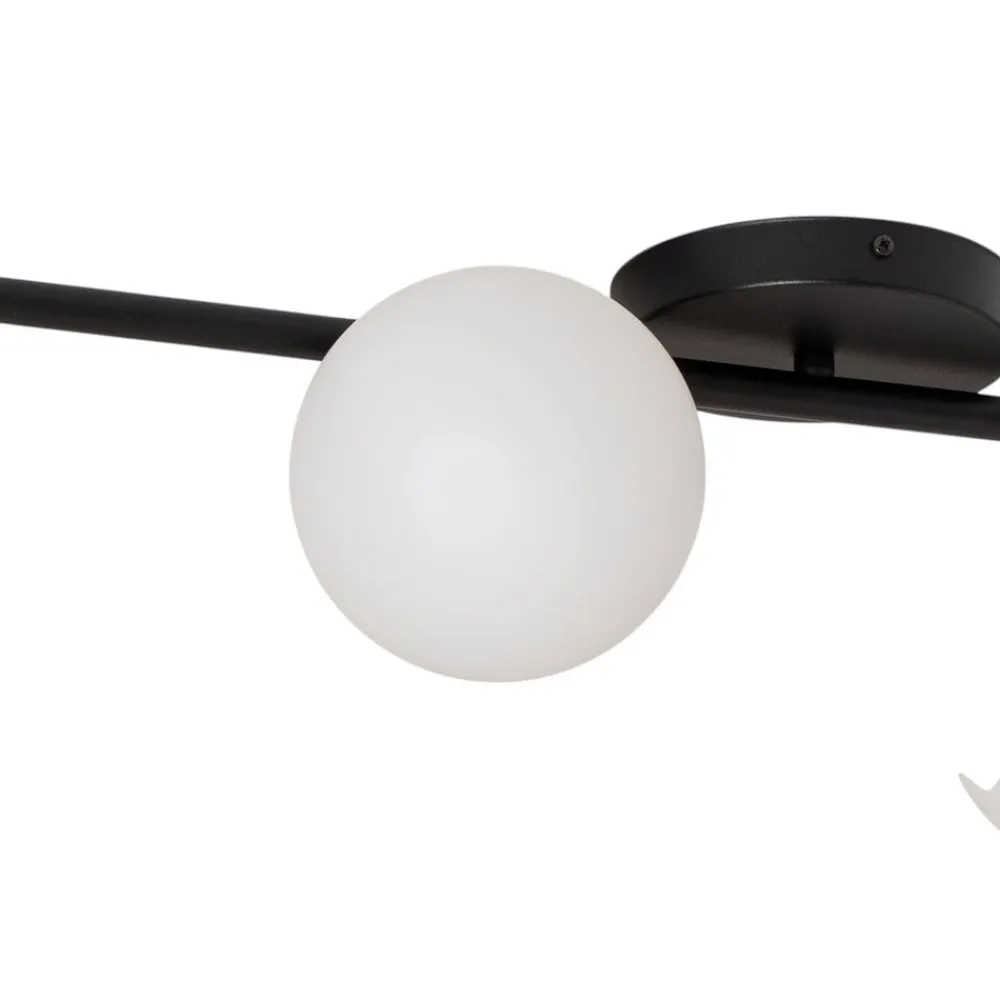 Loftlampe Glassy, 4 lyskilder, lineær, sort/opal^Euluna New