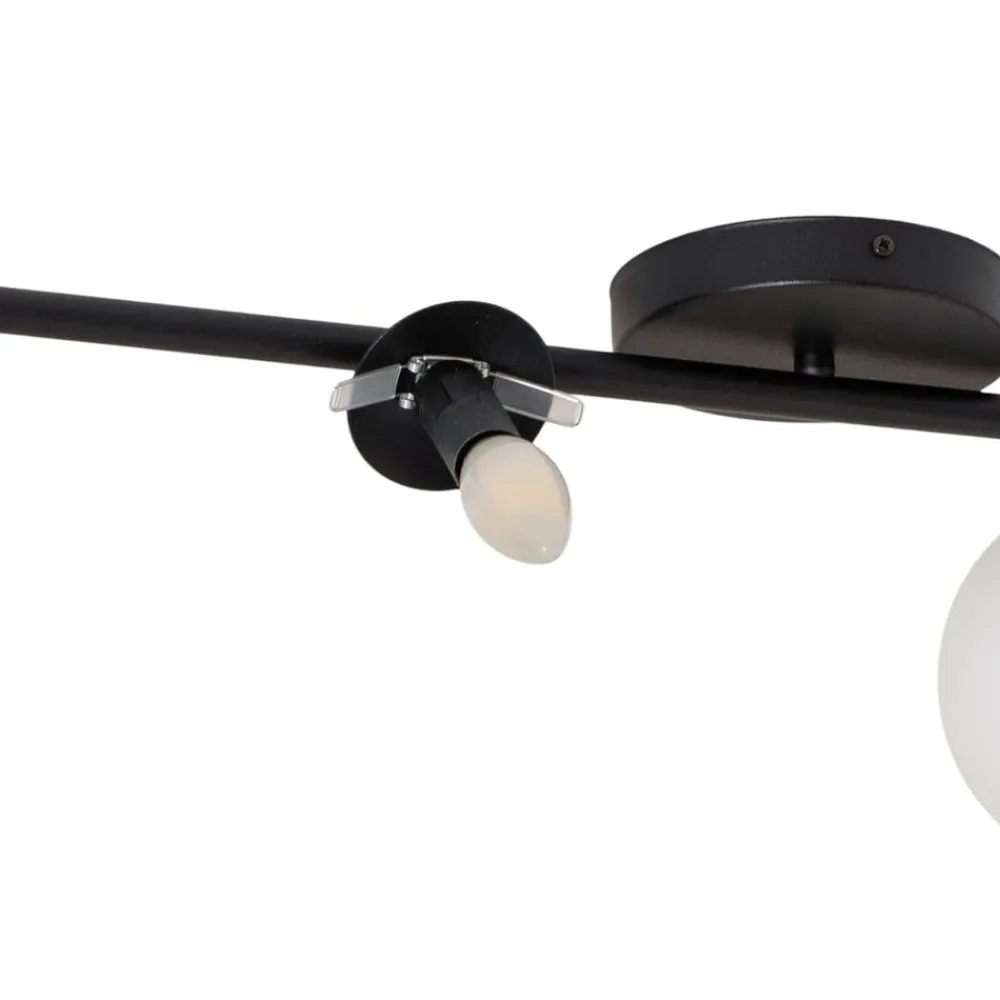 Loftlampe Glassy, 4 lyskilder, lineær, sort/opal^Euluna New