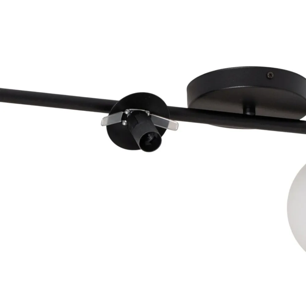 Loftlampe Glassy, 4 lyskilder, lineær, sort/opal^Euluna New