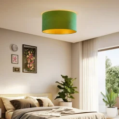 Duolla Loftlamper>Loftlampe Golden Roller Ø 60 cm mørkegrøn/guld