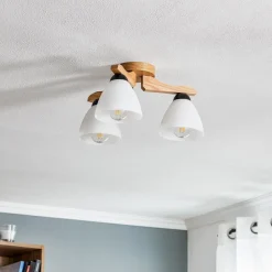 Lamkur Loftlampe Haro, eg/hvid 3 lyskilder