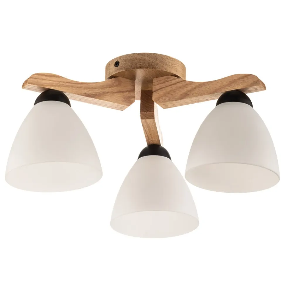 Lamkur Loftlampe Haro, eg/hvid 3 lyskilder