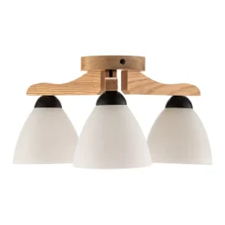 Lamkur Loftlampe Haro, eg/hvid 3 lyskilder